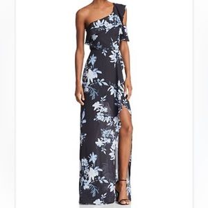 BCBGMAXAZRIA One-Shoulder Floral Gown